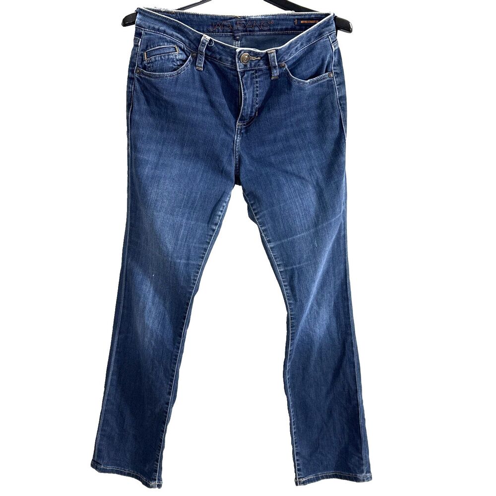 JAG Women's Dark Wash Straight Leg Jeans Mid Rise Stretch - 8P